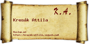 Kresák Attila névjegykártya